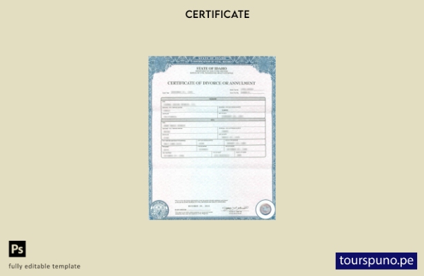 listo para imprimir plantilla de certificado de divorcio del Departamento de sal